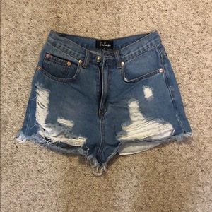 Lulu’s denim distress shorts